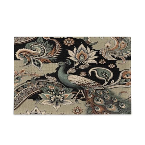 Msyxl Pfau Paisley Textil Puzzle 1000 Teile - Holzpuzzle für Familienspiele - Geeignet für Jugendliche und Erwachsene Msyxl Pfau Paisley Textil Puzzle 1000 Teile - Holzpuzzle für Familienspiele - Geeignet für Jugendliche und Erwachsene von Msyxl