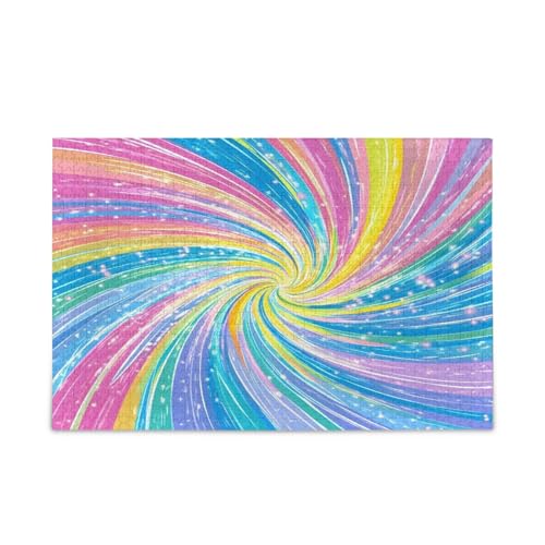 Msyxl Rainbow Swirl Puzzle 500 Teile - Holzpuzzle für Familienspiele - Geeignet für Jugendliche und Erwachsene von Msyxl