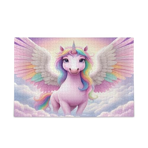 Msyxl Regenbogenpferd Wolken Puzzle 1000 Teile - Holzpuzzle für Familienspiele - Geeignet für Jugendliche und Erwachsene Msyxl Regenbogenpferd Wolken Puzzle 1000 Teile - Holzpuzzle für Familienspiele - Geeignet für Jugendliche und Erwachsene von Msyxl