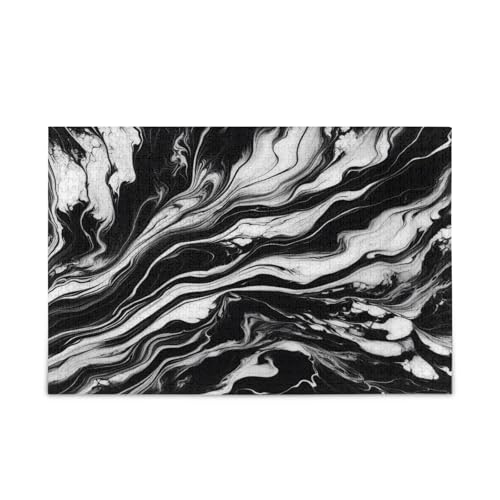 Msyxl Schwarz Weiß Marmor Textur Puzzle 1000 Teile - Holzpuzzle für Familienspiele - Geeignet für Jugendliche und Erwachsene Msyxl Schwarz Weiß Marmor Textur Puzzle 1000 Teile - Holzpuzzle für Familienspiele - Geeignet für Jugendliche und Erwachsene von Msyxl