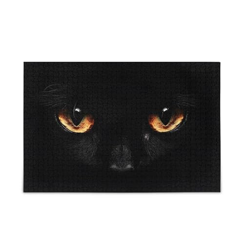 Msyxl Schwarze Katzenaugen Puzzle 1000 Teile - Holzpuzzle für Familienspiele - Geeignet für Jugendliche und Erwachsene Msyxl Schwarze Katzenaugen Puzzle 1000 Teile - Holzpuzzle für Familienspiele - Geeignet für Jugendliche und Erwachsene von Msyxl