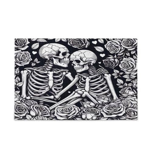 Msyxl Skelette Rosen Schwarz Puzzle 1000 Teile - Holzpuzzle für Familienspiele - Geeignet für Jugendliche und Erwachsene Msyxl Skelette Rosen Schwarz Puzzle 1000 Teile - Holzpuzzle für Familienspiele - Geeignet für Jugendliche und Erwachsene von Msyxl