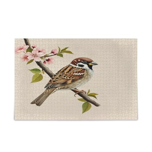 Msyxl Sparrow Blossom Branch Puzzle 500 Teile - Holzpuzzle für Familienspiele - Geeignet für Jugendliche und Erwachsene Msyxl Sparrow Blossom Branch Puzzle 500 Teile - Holzpuzzle für Familienspiele - Geeignet für Jugendliche und Erwachsene von Msyxl