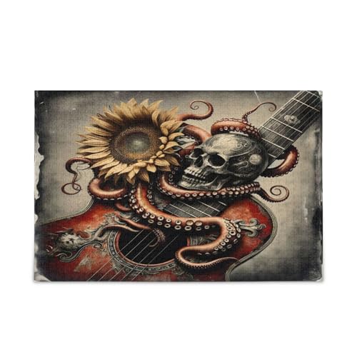 Msyxl Totenkopf Gitarre Octopus Puzzle 500 Teile Holzpuzzle für Familienspiele Geeignet für Jugendliche und Erwachsene Msyxl Totenkopf Gitarre Octopus Puzzle 500 Teile Holzpuzzle für Familienspiele Geeignet für Jugendliche und Erwachsene von Msyxl