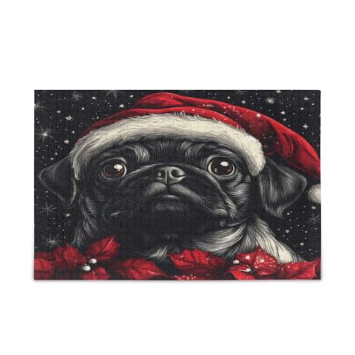 Msyxl Weihnachten Mops Puzzle 1000 Teile Holzpuzzle für Familienspiele Geeignet für Jugendliche und Erwachsene Msyxl Weihnachten Mops Puzzle 1000 Teile Holzpuzzle für Familienspiele Geeignet für Jugendliche und Erwachsene von Msyxl