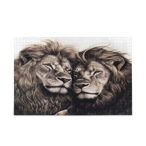 Msyxl Zwei Löwen Puzzle 1000 Teile - Holzpuzzle für Familienspiele - Geeignet für Jugendliche und Erwachsene Msyxl Zwei Löwen Puzzle 1000 Teile - Holzpuzzle für Familienspiele - Geeignet für Jugendliche und Erwachsene von Msyxl