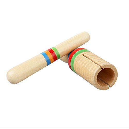 Mtlavish Bunte hölzerne Krähe -Sound -Musical -Musical -Spielzeug ideal für Kinder, um Musik und Rhythmus -Sinn während der Spielzeit mit sicheren Lackierung ohne Wasser und von Mtlavishness