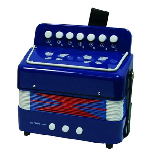 Mtlavish Mini 7 Key 2 Bass kleines Akkordeon leicht zu erlernen und sicher zu Spielen und umweltfreundlich freundschaftliche Musikinstrumente ideal für die Kindergärtenschule und (Blau) von Mtlavishness