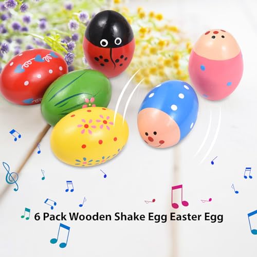 Mtlavish hölzerne schütteln östlichkeit östlichkeit procussion Instrument lustige Musik Shaker mit knusprigem Klang langlebigem Material attraktives Design Glattes Safe für (6 Packung) von Mtlavishness