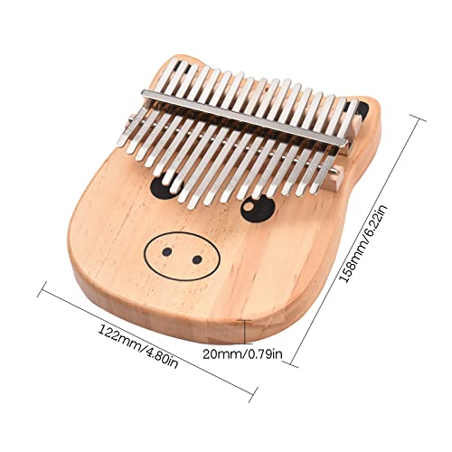 Mtlavish tragbares 17 Schlüssel Klavier aus Kiefernholz mit Tragetasche Tuning Hammer Cleaning Stoff Aufkleber EIN musikalisches für Reiseunterhaltung Religiöse Zeremonien (Schwein) von Mtlavishness