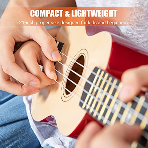 Mtlavishness 21 Zoll Ukulele 4 Saiten kleine Gitarrenbass Holz Musikinstrument Kinder Schwarz (Blau) von Mtlavishness