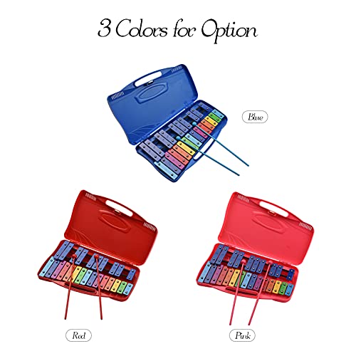 Mtlavishness 25 Note Kinder Glockenspiel Xylophon Musical Educational Toy mit Tragen von Fall 2 Schlägelhallungen Langlebige Aluminiumteller für Kinderrhythmus -Training von Mtlavishness