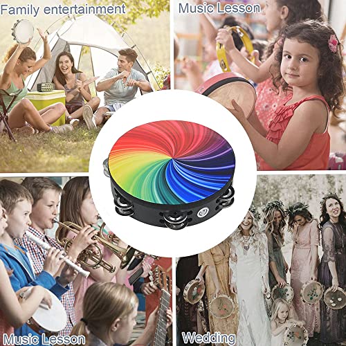 Mtlavishness 8 Zoll Regenbogen Holz Tamburin mit Doppelreihe Jingles Frühschuldauerungsinstrument für Kinder Jungen Mädchen Musikklasse Party Performance Mtlavishness 8 Zoll Regenbogen Holz Tamburin mit Doppelreihe Jingles Frühschuldauerungsinstrument für Kinder Jungen Mädchen Musikklasse Party Performance von Mtlavishness