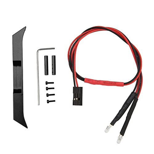 Mtlavishness Aluminum Alloy Rear Bumper with LED Light RC Car Upgrade Parts for Axial SCX24 1 24 Remote Control Car Red Enhance Your Remote Control Car Experience with This (Black) von Mtlavishness