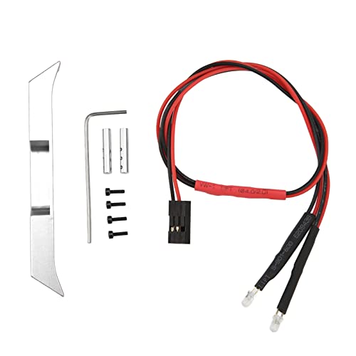 Mtlavishness Aluminum Alloy Rear Bumper with LED Light RC Car Upgrade Parts for Axial SCX24 1 24 Remote Control Car Red Enhance Your Remote Control Car Experience with This (Silver) von Mtlavishness