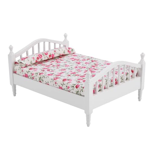Mtlavishness Flower Pattern Mini Double Bed for 1/12 Scale Dollhouse A Fashionable and Realistic Accessory Made of Wood and Cloth Measuring Approx 15.5 * 8 * 12.3cm Mtlavishness Flower Pattern Mini Double Bed for 1/12 Scale Dollhouse A Fashionable and Realistic Accessory Made of Wood and Cloth Measuring Approx 15.5 * 8 * 12.3cm von Mtlavishness