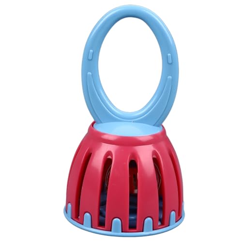Mtlavishness Käfigglocke mit Griff, Babyrassel, Orff-Musikinstrument aus Kunststoff, Kinderspielzeug, mehrere Funktionen, lauter Klang, mehrere Farben, ideal für Musikunterricht (W212 rot und blau) von Mtlavishness