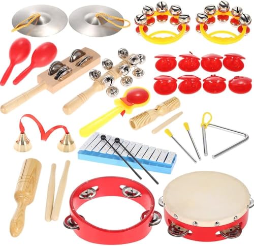 Mtlavishness Percussion-Set, Musikspielzeug für Kinder und Kleinkinder, pädagogisches Rhythmus-Set mit Tragetasche, ideal zum Spielen zu Hause und für den Musikunterricht, aus von Mtlavishness
