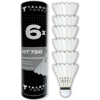 Talbot-Torro 479082 - Badmintonball HIT 750, Naturfederball, 6er-Set, Speed 77, für Freizeit+Training+Verein von Mts Sportartikel