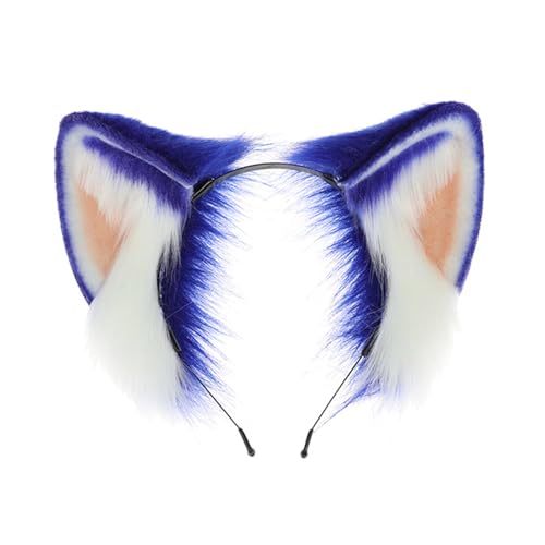 Mtucegi Blaues Tierohr-Stirnband, Halloween, Cosplay, Dienstmädchen, Rollenspiel, Haarband, Kostümzubehör, Cosplay-Kopfschmuck von Mtucegi