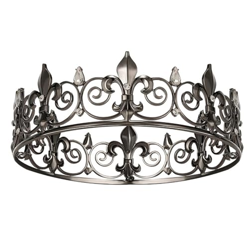 Mtucegi Elegantes Party-Stirnband, Krone, Haarreif für Geburtstag, Hochzeit, König, Kopfschmuck für Männer, Bühnenkostüm von Mtucegi