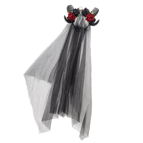 Mtucegi Haarreif für die Braut, Horn, Schleier, Halloween, Braut, Horn, Rollenspiel, Kostüm, Abschlussball, Party, Live-Show, Kopfbedeckung, Foto-Requisiten Mtucegi Haarreif für die Braut, Horn, Schleier, Halloween, Braut, Horn, Rollenspiel, Kostüm, Abschlussball, Party, Live-Show, Kopfbedeckung, Foto-Requisiten von Mtucegi