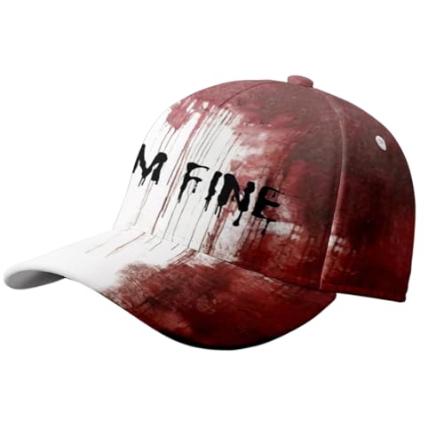 Mtucegi Halloween-Baseballkappe mit blutiger Farbe, verstellbar, Uni, Baseballmütze für Festival, Mottoparty, Cosplay-Kostüm Mtucegi Halloween-Baseballkappe mit blutiger Farbe, verstellbar, Uni, Baseballmütze für Festival, Mottoparty, Cosplay-Kostüm von Mtucegi
