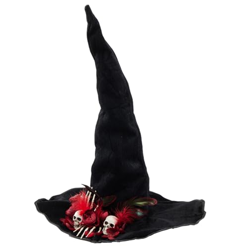 Mtucegi Halloween-Hexenhut mit Totenkopf-Handapplikation, Karneval, Party, Kopfschmuck, Teufelshut, Cosplay-Werkzeug für Erwachsene und Teenager Mtucegi Halloween-Hexenhut mit Totenkopf-Handapplikation, Karneval, Party, Kopfschmuck, Teufelshut, Cosplay-Werkzeug für Erwachsene und Teenager von Mtucegi