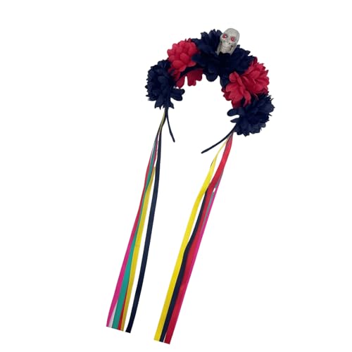 Mtucegi Handgefertigtes Totenkopf-Stirnband, Mädchen, Hexe, Kopfbedeckung, Totenkopf, dunkle Blume, Pelzanzug, Maskeraden, Halloween, Hexenparty Mtucegi Handgefertigtes Totenkopf-Stirnband, Mädchen, Hexe, Kopfbedeckung, Totenkopf, dunkle Blume, Pelzanzug, Maskeraden, Halloween, Hexenparty von Mtucegi