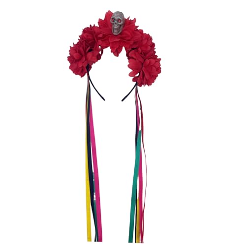 Mtucegi Handgefertigtes Totenkopf-Stirnband, Mädchen, Hexe, Kopfbedeckung, Totenkopf, dunkle Blume, Pelzanzug, Maskeraden, Halloween, Hexenparty Mtucegi Handgefertigtes Totenkopf-Stirnband, Mädchen, Hexe, Kopfbedeckung, Totenkopf, dunkle Blume, Pelzanzug, Maskeraden, Halloween, Hexenparty von Mtucegi