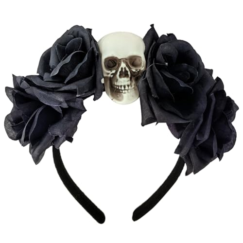 Mtucegi Hexenschädel Teufel Rose Stirnband Dunkle Blume für Karneval Party Handgemachte Party Kostüm Teufel Kopfbedeckung Mtucegi Hexenschädel Teufel Rose Stirnband Dunkle Blume für Karneval Party Handgemachte Party Kostüm Teufel Kopfbedeckung von Mtucegi
