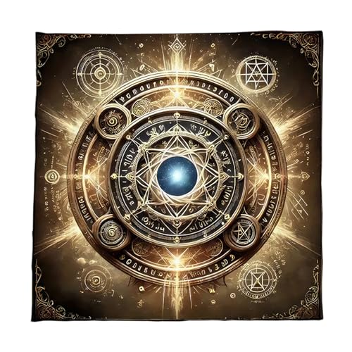 Mtucegi Mystisch Gestickte Tarotsmatte Fleece Fabric 50x50cm/60x60 Cm/75x75cm Kompaktes Faltbar Für Eigene Und Gruppen Tarot Tischdecke Geeignet von Mtucegi