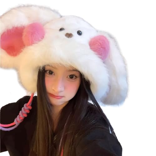 Mtucegi Übergroßer Hasenhut mit Ohr und Rouge, Millennial pelzige Kapuze, Cartoon-Foto-Requisiten, Outdoor-Kopfwickel für Halloween Mtucegi Übergroßer Hasenhut mit Ohr und Rouge, Millennial pelzige Kapuze, Cartoon-Foto-Requisiten, Outdoor-Kopfwickel für Halloween von Mtucegi