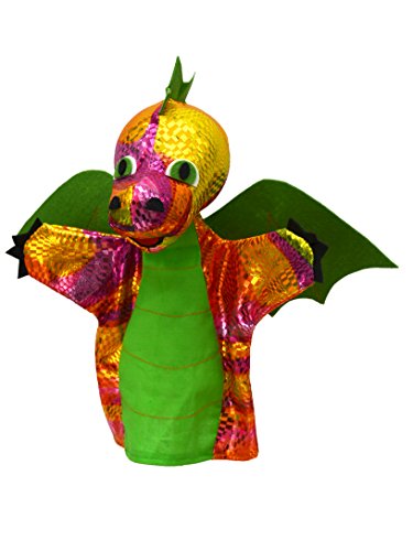 MUBRNO 22478B Drache-Regenbogen Textilhandpuppe, Grün von Mu