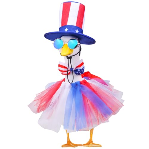 MuMyer 4. Juli Veranda Gans Outfits, 17/58,4 cm Rasenzement Gans Kleidung Kostüme für Unabhängigkeitstag Garten Hof Dekoration von MuMyer