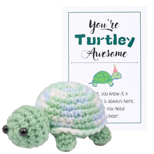 MuMyer Lustige gehäkelte Schildkrötenpuppe, handgefertigt, emotionale Unterstützung, Strickwolle, Schildkröte, Tier, Geschenk, Auto-Ornament mit Holzsockel, positive Bestätigungskarte für Auto MuMyer Lustige gehäkelte Schildkrötenpuppe, handgefertigt, emotionale Unterstützung, Strickwolle, Schildkröte, Tier, Geschenk, Auto-Ornament mit Holzsockel, positive Bestätigungskarte für Auto von MuMyer