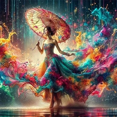 Antiker Regenschirm für Mädchen Puzzle 300 Teile, Impossible Puzzles Erwachsene 300 Teile, Lernspiel Herausforderung Spielzeug, Farbenfrohes Legespiel für Home Dekoration von Muaor