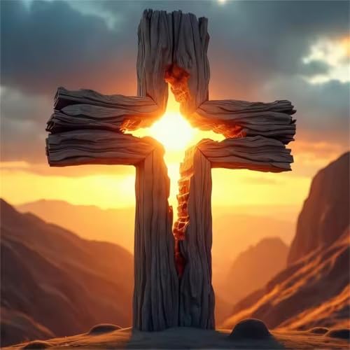 Bergkreuz Sonnenschein Puzzle 90 Teile, Impossible Puzzles Erwachsene 90 Teile, Lernspiel Herausforderung Spielzeug, Farbenfrohes Legespiel für Home Dekoration von Muaor