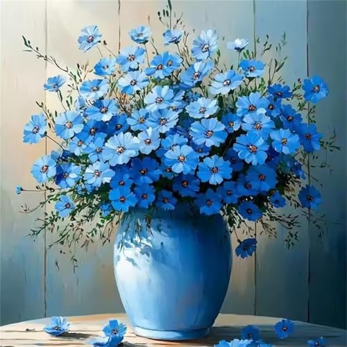 Blaue Blumenvase Puzzle 90 Teile, Impossible Puzzles Erwachsene 90 Teile, Lernspiel Herausforderung Spielzeug, Farbenfrohes Legespiel für Home Dekoration von Muaor