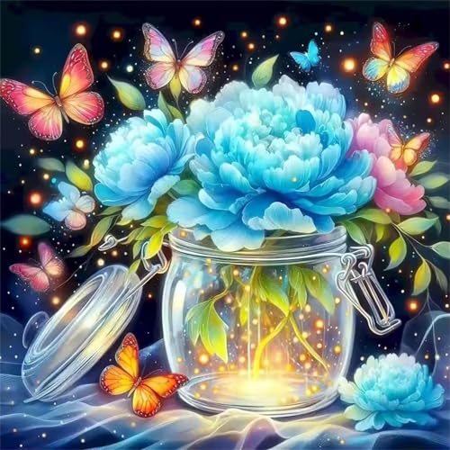 Blaue Pfingstrose Glühwürmchen Puzzle 300 Teile, Impossible Puzzles Erwachsene 300 Teile, Lernspiel Herausforderung Spielzeug, Farbenfrohes Legespiel für Home Dekoration Blaue Pfingstrose Glühwürmchen Puzzle 300 Teile, Impossible Puzzles Erwachsene 300 Teile, Lernspiel Herausforderung Spielzeug, Farbenfrohes Legespiel für Home Dekoration von Muaor