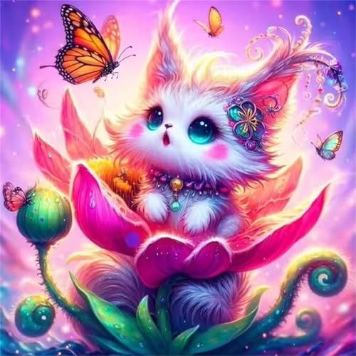 Blume Katze Schmetterling Puzzle 90 Teile, Impossible Puzzles Erwachsene 90 Teile, Lernspiel Herausforderung Spielzeug, Farbenfrohes Legespiel für Home Dekoration von Muaor
