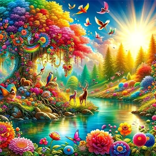Bunte Wälder Sonne Puzzle 90 Teile, Impossible Puzzles Erwachsene 90 Teile, Lernspiel Herausforderung Spielzeug, Farbenfrohes Legespiel für Home Dekoration Bunte Wälder Sonne Puzzle 90 Teile, Impossible Puzzles Erwachsene 90 Teile, Lernspiel Herausforderung Spielzeug, Farbenfrohes Legespiel für Home Dekoration von Muaor