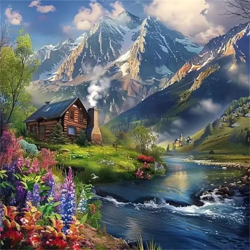 Cabin River Puzzle 200 Teile Erwachsene,Puzzles für Erwachsene,Lernspiel Herausfordernde Familie Spiele Aktivität Geschenke für Frauen,Geschenke für Männer Cabin River Puzzle 200 Teile Erwachsene,Puzzles für Erwachsene,Lernspiel Herausfordernde Familie Spiele Aktivität Geschenke für Frauen,Geschenke für Männer von Muaor