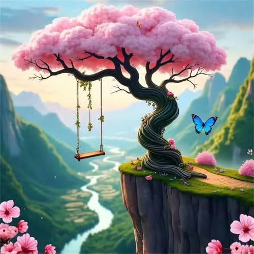 Cliff Swing Szenerie Puzzle 90 Teile, Impossible Puzzles Erwachsene 90 Teile, Lernspiel Herausforderung Spielzeug, Farbenfrohes Legespiel für Home Dekoration von Muaor