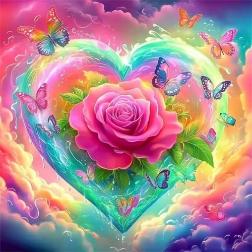 Fantasie Liebe Rose Puzzle 300 Teile, Impossible Puzzles Erwachsene 300 Teile, Lernspiel Herausforderung Spielzeug, Farbenfrohes Legespiel für Home Dekoration von Muaor