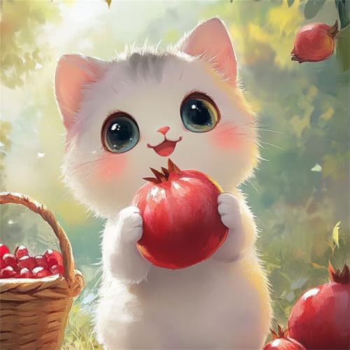 Granatapfel-Katze Puzzle 90 Teile, Impossible Puzzles Erwachsene 90 Teile, Lernspiel Herausforderung Spielzeug, Farbenfrohes Legespiel für Home Dekoration von Muaor