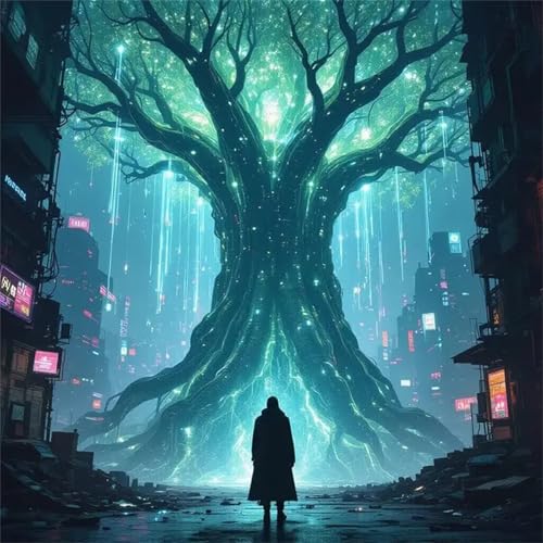 Grüner Zauberbaum Puzzle 90 Teile, Impossible Puzzles Erwachsene 90 Teile, Lernspiel Herausforderung Spielzeug, Farbenfrohes Legespiel für Home Dekoration von Muaor