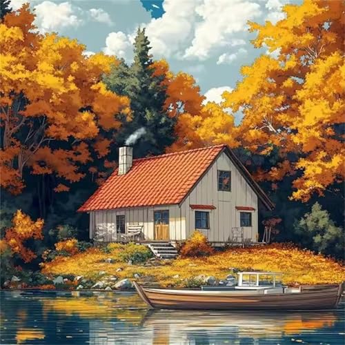 Herbst-Hausboot Puzzle 90 Teile, Impossible Puzzles Erwachsene 90 Teile, Lernspiel Herausforderung Spielzeug, Farbenfrohes Legespiel für Home Dekoration Herbst-Hausboot Puzzle 90 Teile, Impossible Puzzles Erwachsene 90 Teile, Lernspiel Herausforderung Spielzeug, Farbenfrohes Legespiel für Home Dekoration von Muaor