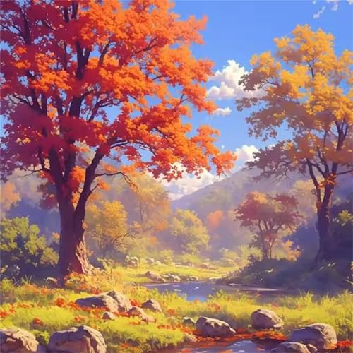 Herbstliche Outdoor-Szenerie Puzzle 90 Teile, Impossible Puzzles Erwachsene 90 Teile, Lernspiel Herausforderung Spielzeug, Farbenfrohes Legespiel für Home Dekoration von Muaor