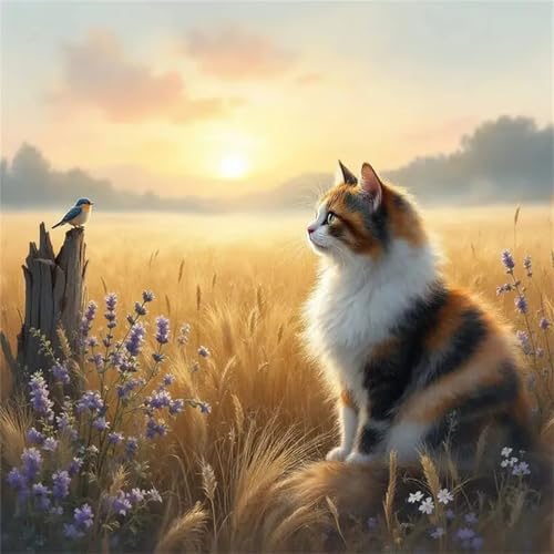 Katzen-Feld Puzzle 300 Teile, Impossible Puzzles Erwachsene 300 Teile, Lernspiel Herausforderung Spielzeug, Farbenfrohes Legespiel für Home Dekoration von Muaor